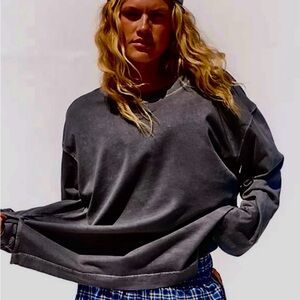 Free People Movement Hustle Layer in Gunmetal NWOT ** read description**